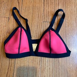Hot pink triangle bikini top